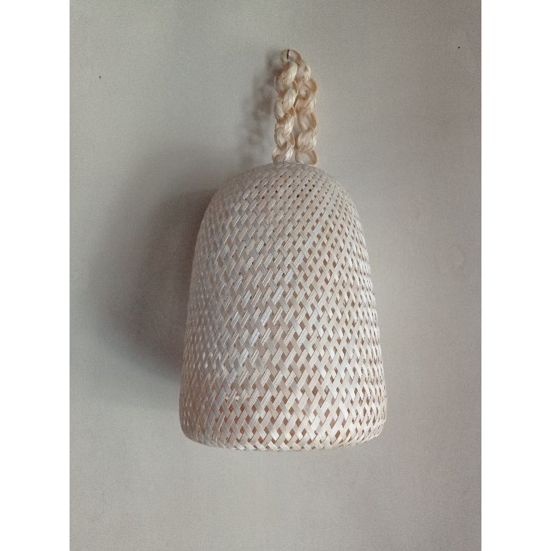 Kap Lampu Bambu Anyaman Corong Unik