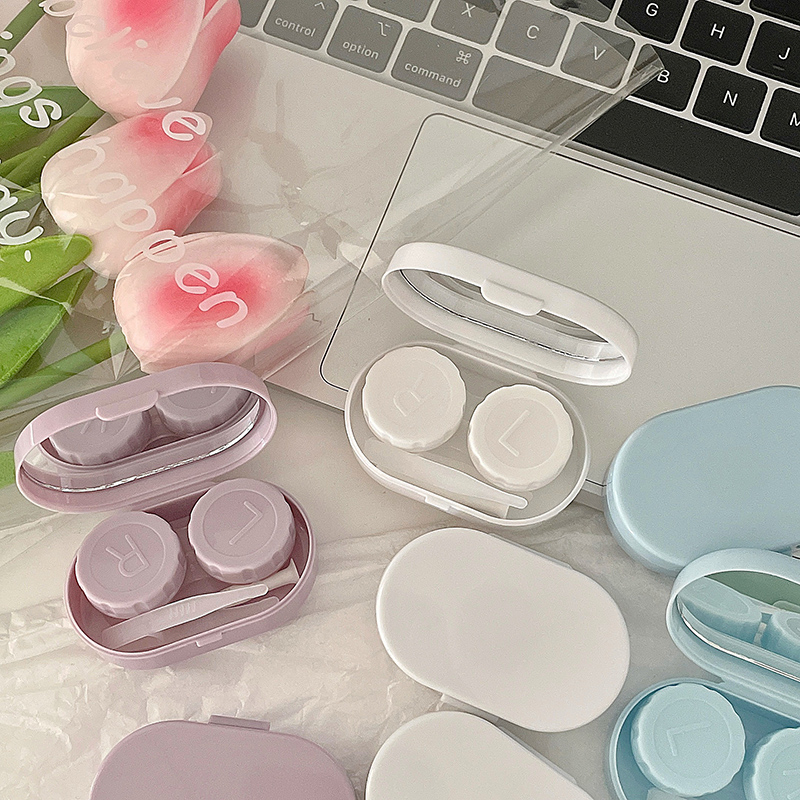 Softlens Case  portabel Case Soflens cute softLensa Case Polos Warna Permen Kit perjalanan