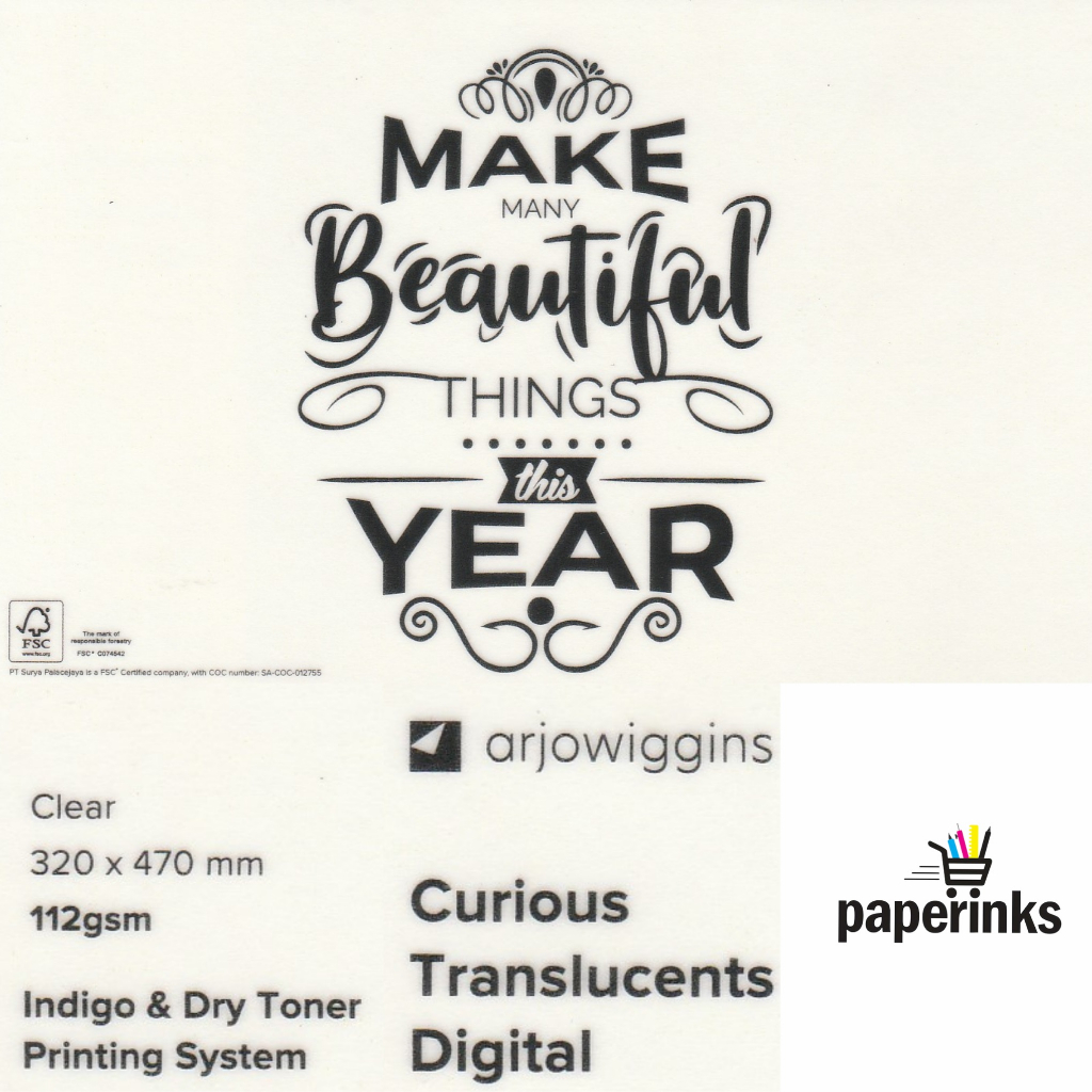

Digital Fancy Paper Arjowiggins Curious Translucent 112 gsm
