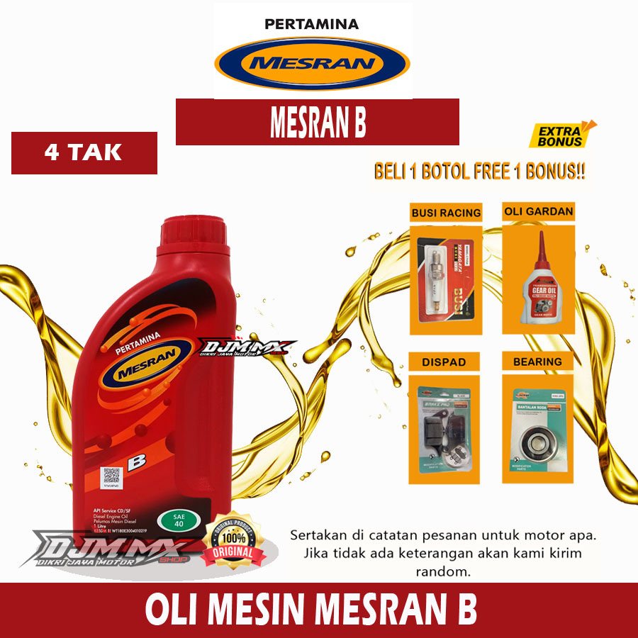 PROMO OLI MESRAN B 1 Liter SAE 40 Oli Original Mesran