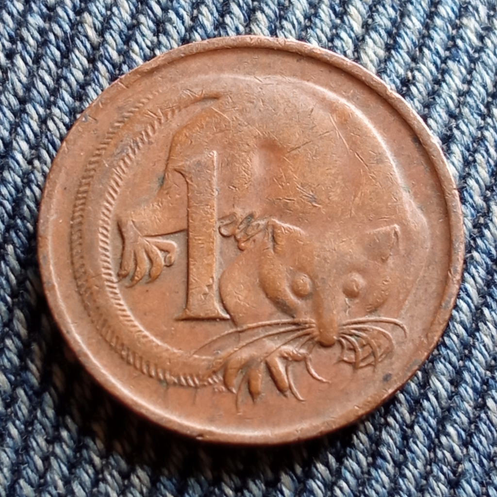 Koin Kuno Australia 1 Cent rakun tahun acak 1966-1984 | Koin Asing Mancanegara
