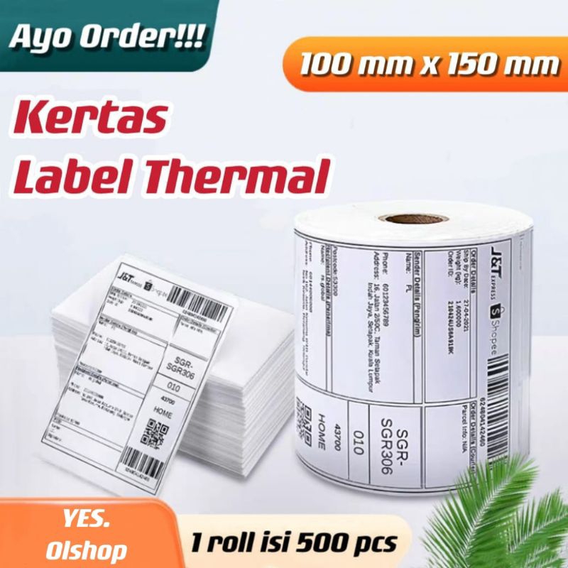 

Label Thermal 100x150mm ukuran A6 isi⭐YES⭐