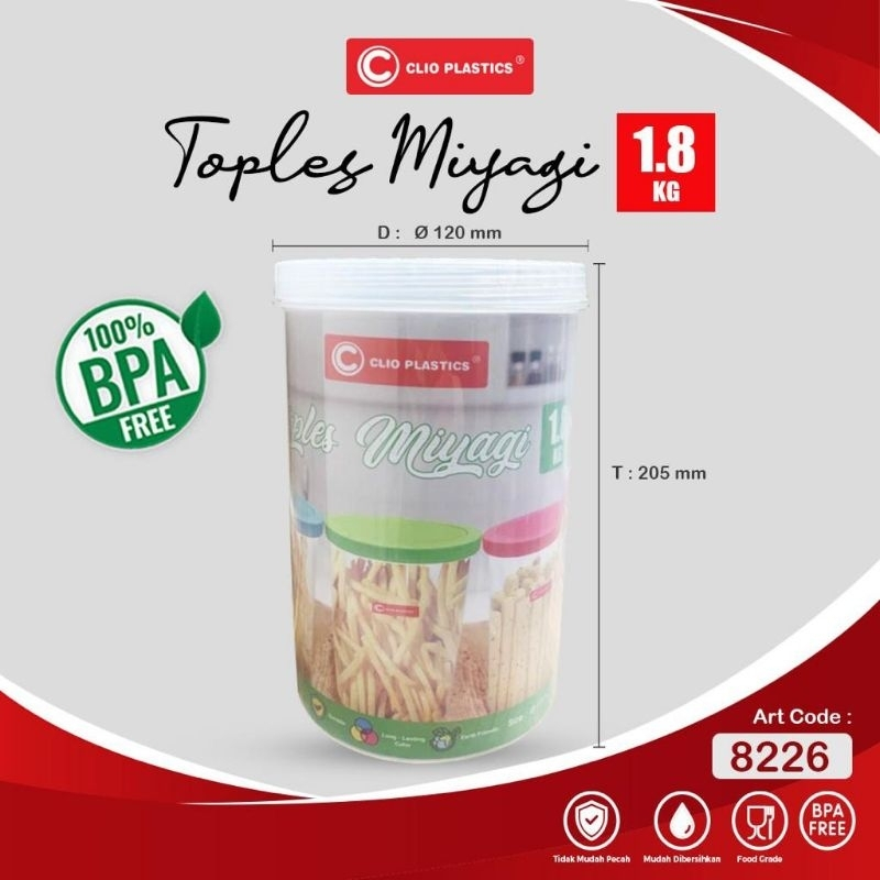 Toples Kue Kering, Toples Astor, Toples Miyagi 1,8kg Clio
