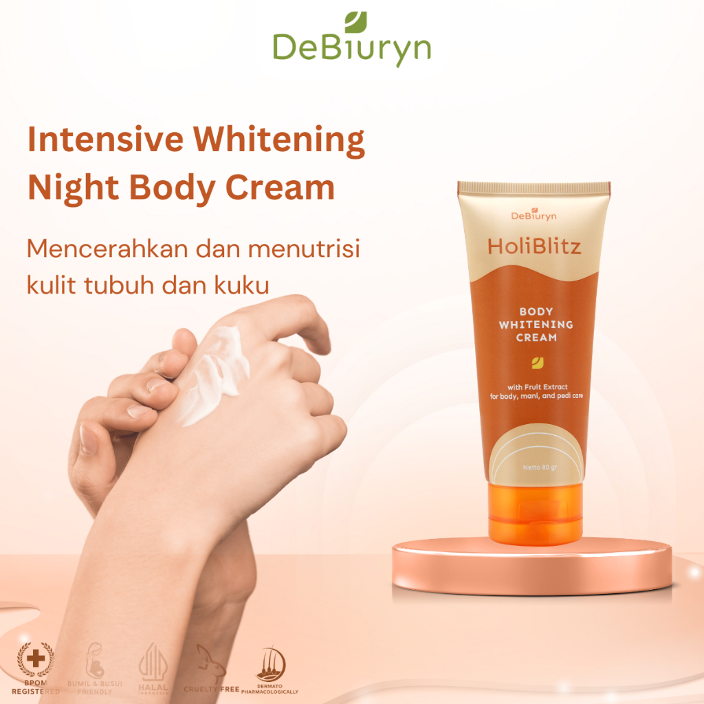 DeBiuryn Holiblitz Body Whitening Night Cream 80gr
