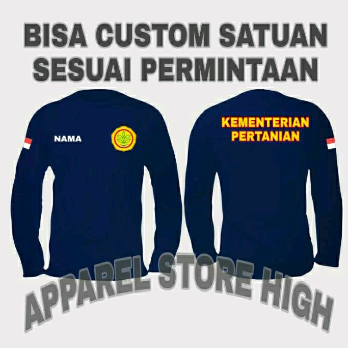 Kaos Kementan Kementrian Pertanian / Baju Kementrian Pertanian / Atasan Pria Wanita Kementan Lengan 