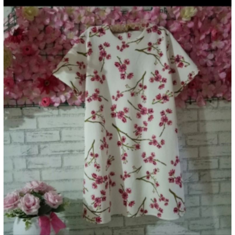 dress sakura big size/dress bunga big size/dress wanita big size