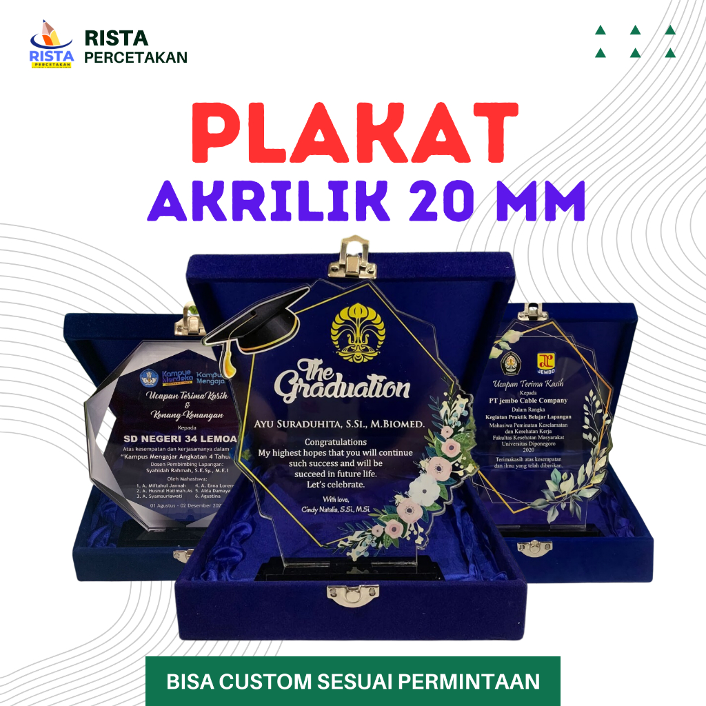 

Plakat Cindramata Wisuda KKN Acara Kantor Souvenir Akrilik Bisa Custom Murah dan Berkualitas