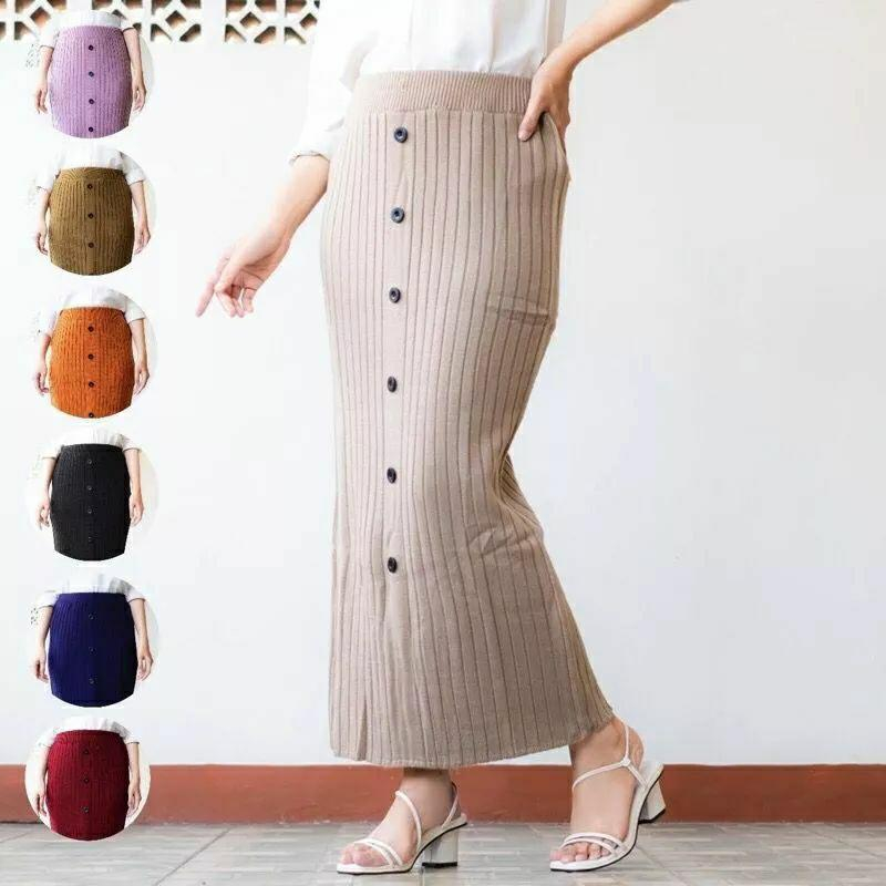 Yas Official Store | AMARLA ROK RAJUT KANCING / ROK SPAN KNIT HORNET RAJUT KANCING PREMIUM/ROK PANJA