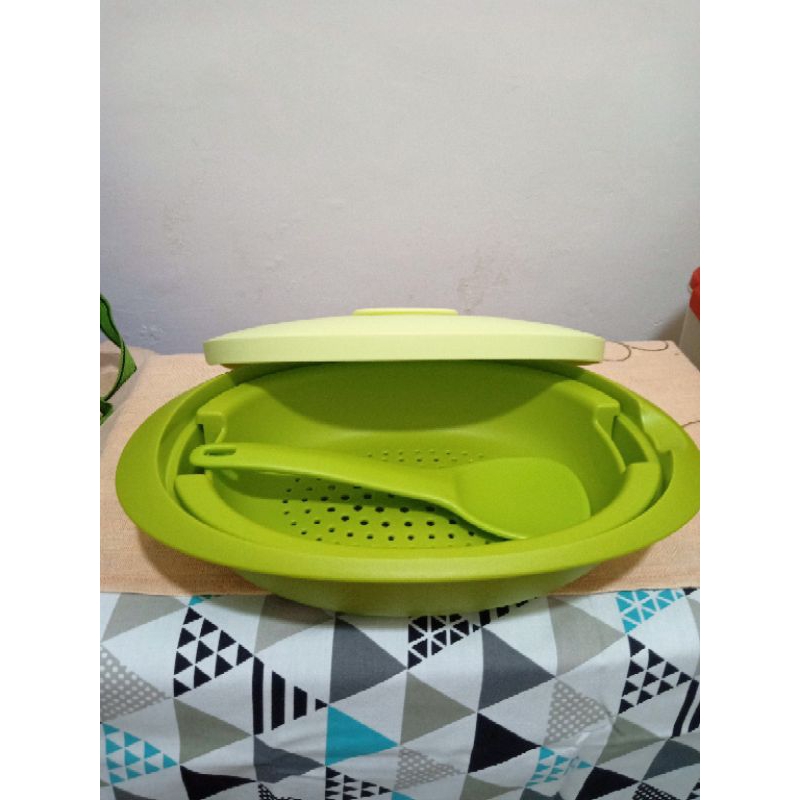 Tupperware Blossom Rice Oval Server with Colander
