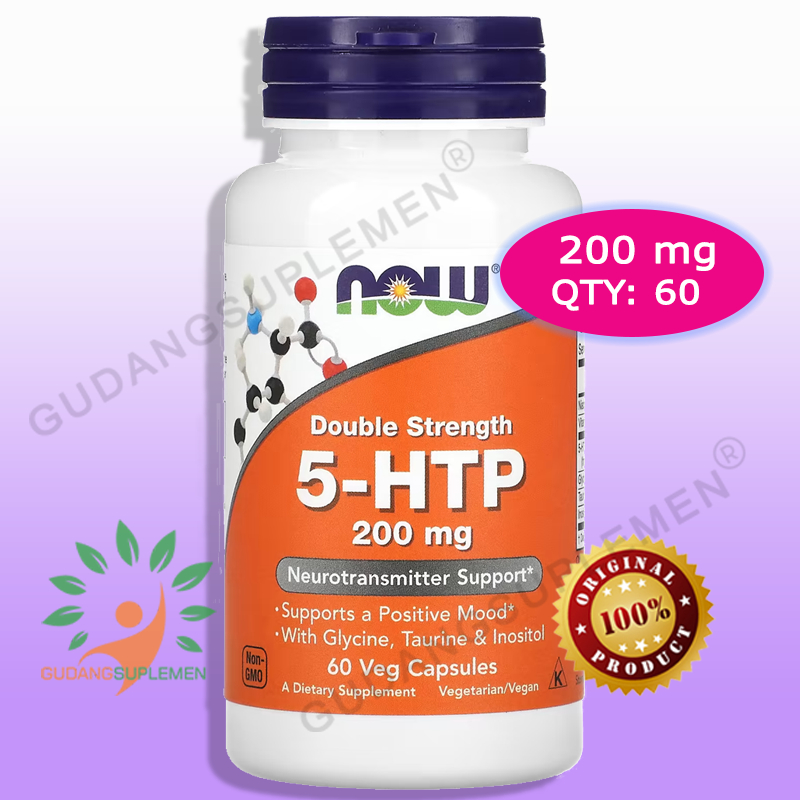 NOW Double Strength 5-HTP 200 mg 60 Capsules - 5HTP 5 HTP serotonin - wieght loss