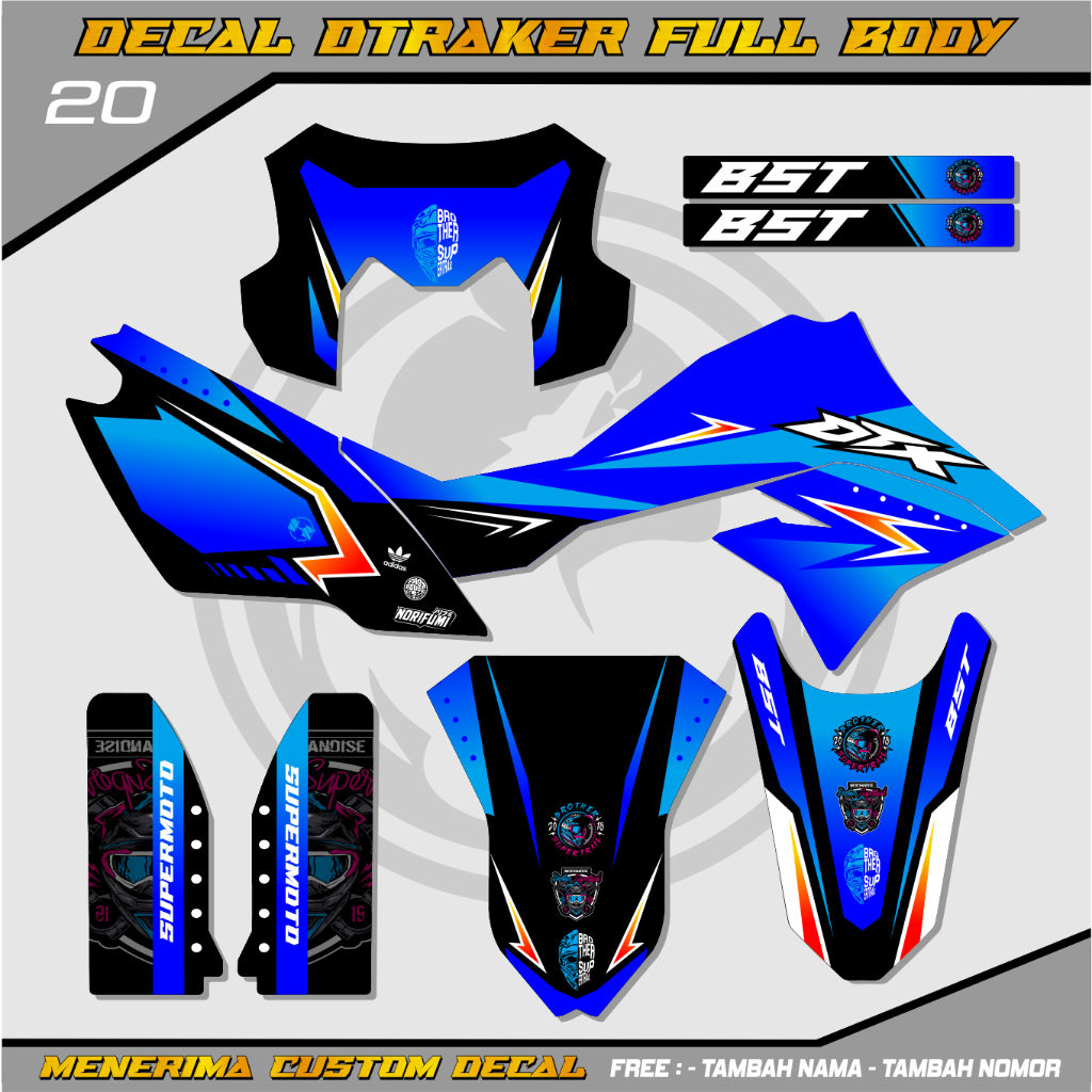 Decal Sticker Dtracker Dtx New Hologram 150 Full Body Biru