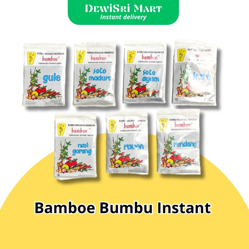 

Bamboe Bumbu Instan Rawon Soto Ayam Madura Kare Gule Nasi goreng Rendang - Dewi Sri Mart