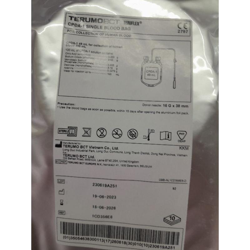 Kantong Darah / Blood Bag / Kantong Darah 350ml / Kantong Darah Single Terumo 350ml