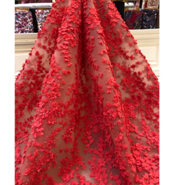 Tulle bordir Bunga 3D