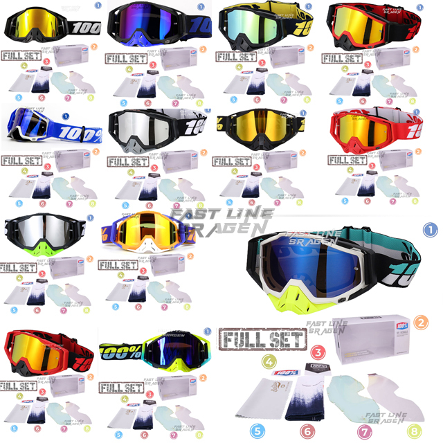 100% GOGGLE 2 LENSA FULL SET KACAMATA HELM TRAIL MOTOCROSS JPX ORCA KLX CRV SUPERMOTO ADVENTURE