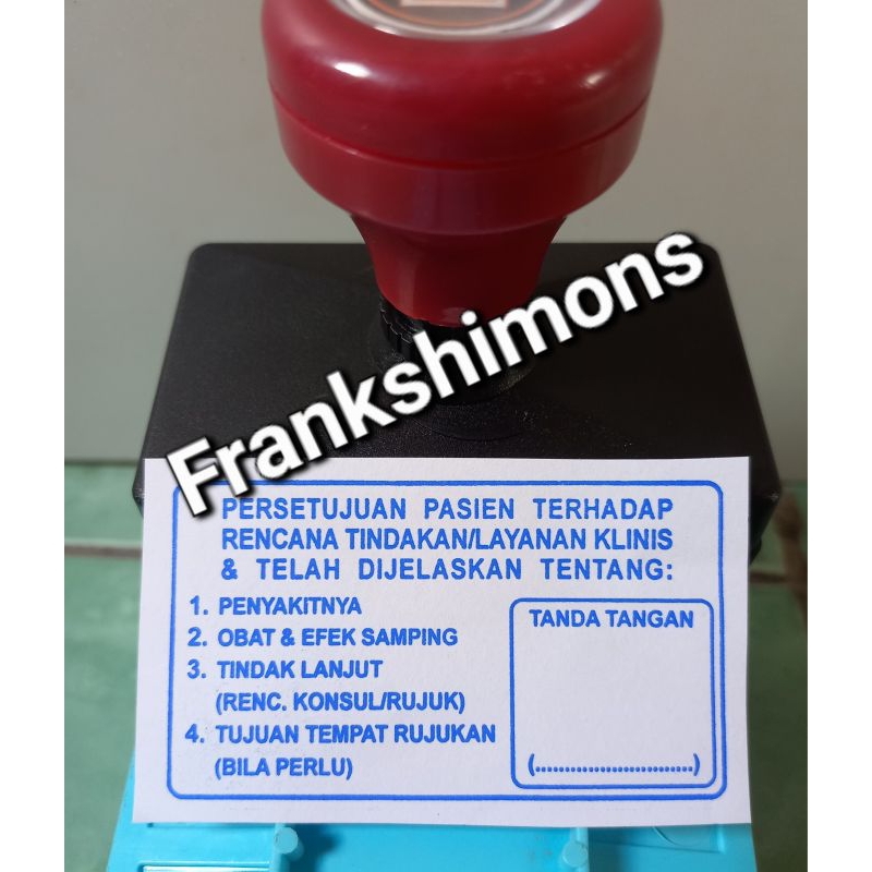 

STEMPEL PERSETUJUAN PASIEN | STEMPEL RUJUKAN 4,3x7,8 Cm | 3,2x6,7 Cm