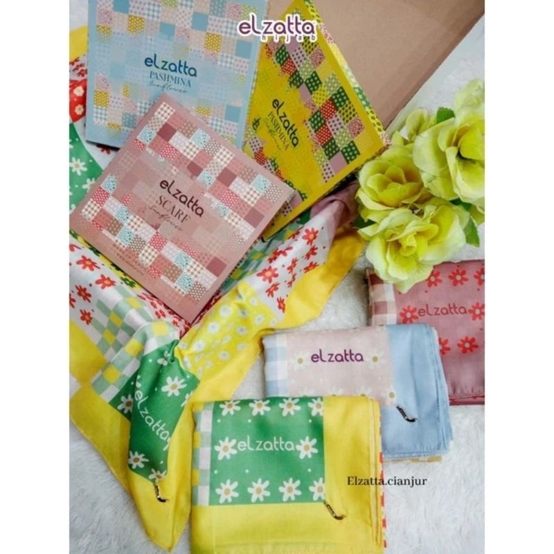 ELZATTA DAUKY HIJAB PASHMINA SUNFLOWER INSTAN PASHMINA ELZATTA JILBAB ELZATTA JILBAB ELZATTA PASHMIN