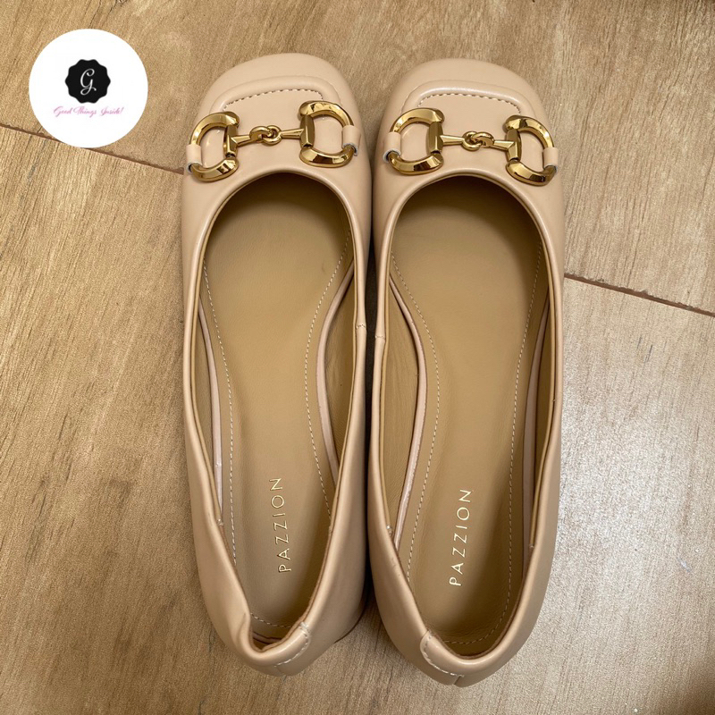 preloved pazzion horsebit heels almond 40