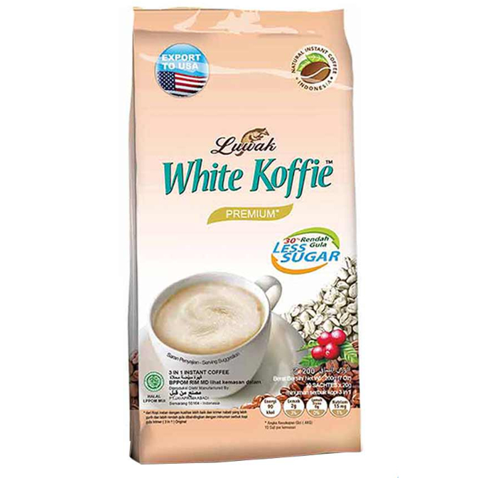 

Kopi Luwak White Koffie Premium Less Sugar 9 sachet @ 19 Gram