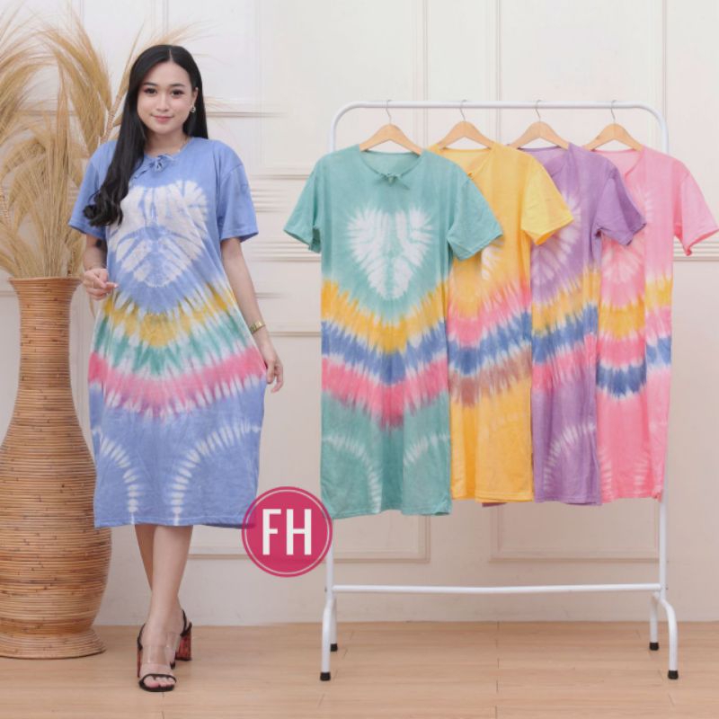 Daster Kaos Pelangi / Daster Kaos batik / Daster Santai / Daster Viral / Daster Murah (BISA COD)