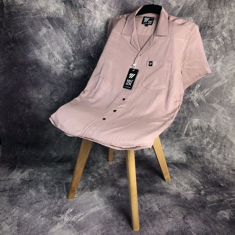 PIYAMA kemeja pria kerah V-NECK polos BRAND MATICK ORIGINAL