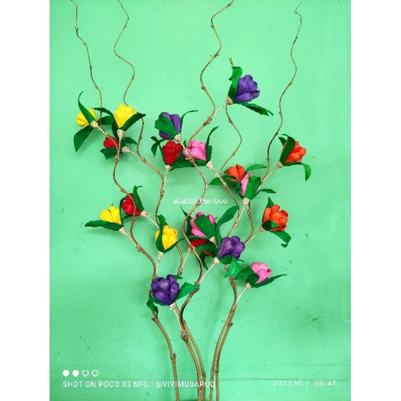 5 bambu ulir KLOBOT MINI WARNA DAUNHIJAU