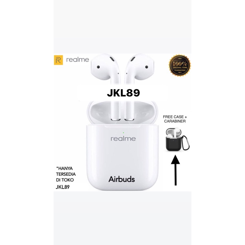 Headset Bluetooth Realme TWS Airbuds Free silikon Earphone Handsfree