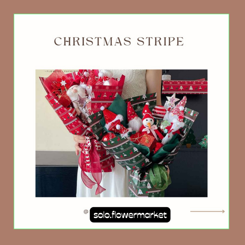 

TERMURAH !!!CHRISTMAS STRIPE WRAPPING KERTAS KADO NATAL CELLOPHONE KERTAS BUKET CHRISTMAS PAPER PEMBUKUS BUNGA