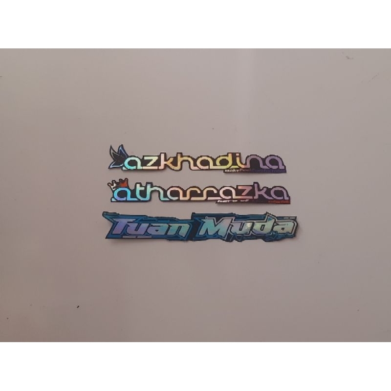 Stiker Hologram Azka Wijaya tuan muda new azkhadina atharazka Cutting laser
