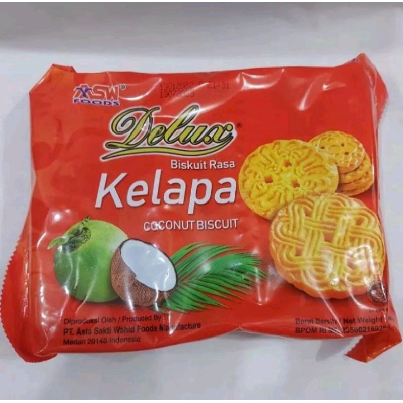 

Delux Biskuit Kelapa 300gr, Roma Kelapa Biskuit Kelapa 300gr