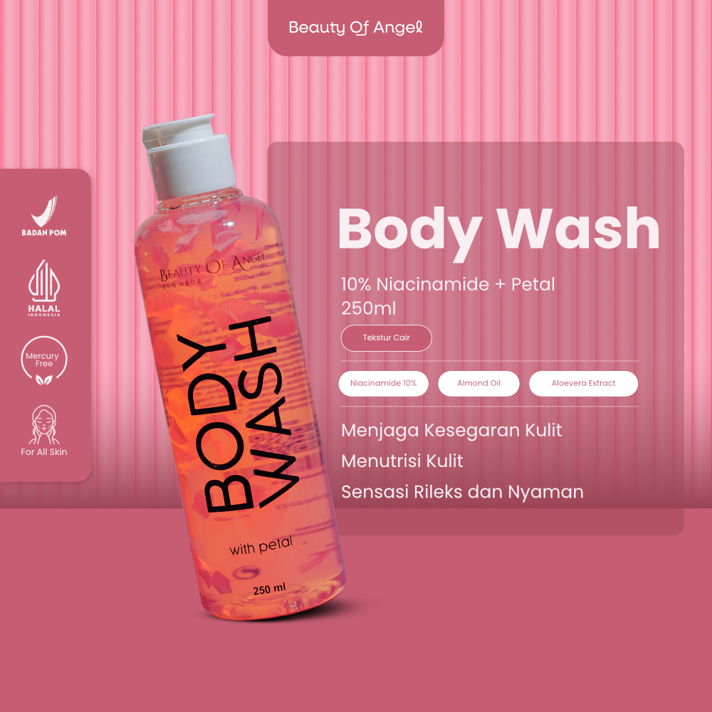 Sabun Cair 250 ml With Collagen DNA Salmon 10% Niacinamade Whitening & Hydrating Skin Perawatan Tubu