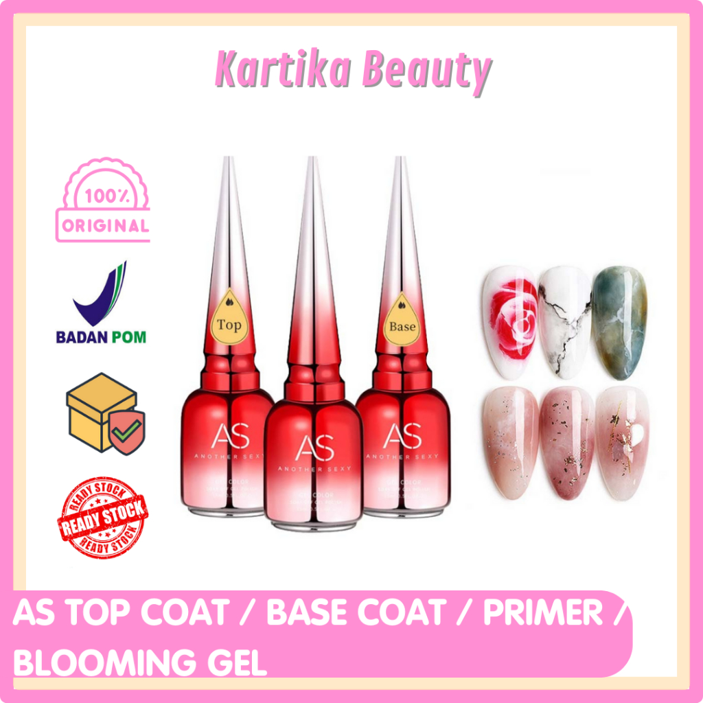 AS TOP COAT | BASE COAT | PRIMER | BLOOMING NAIL GEL NAIL ART 15ML