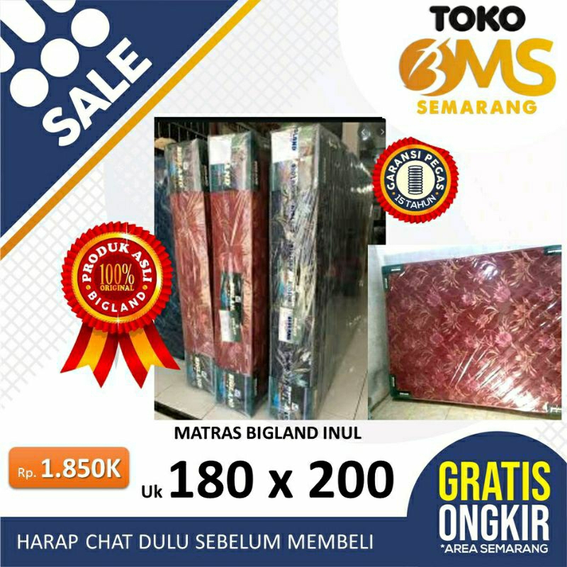 PROMO Matras Springbed Bigland Inul ukuran 180x200 cm Toko Bms LEBIH AWET
