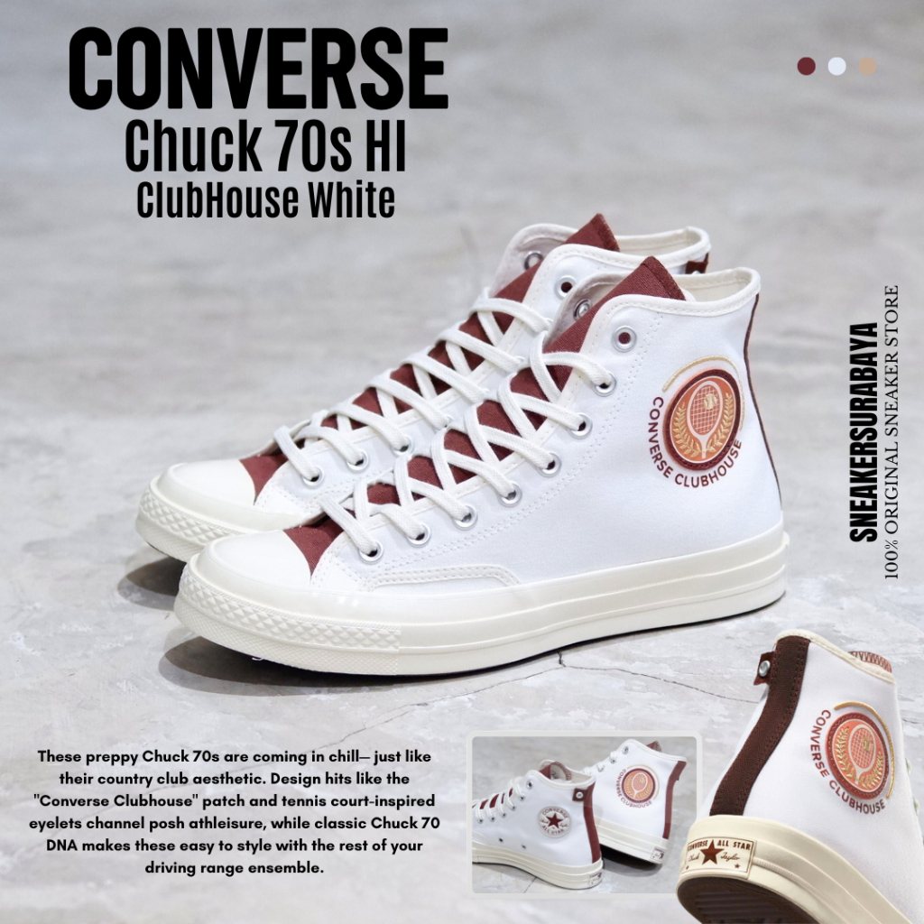 CONVERSE CHUCK TAYLOR 1970S HI CLUBHOUSE WHITE CT 70S CT 70