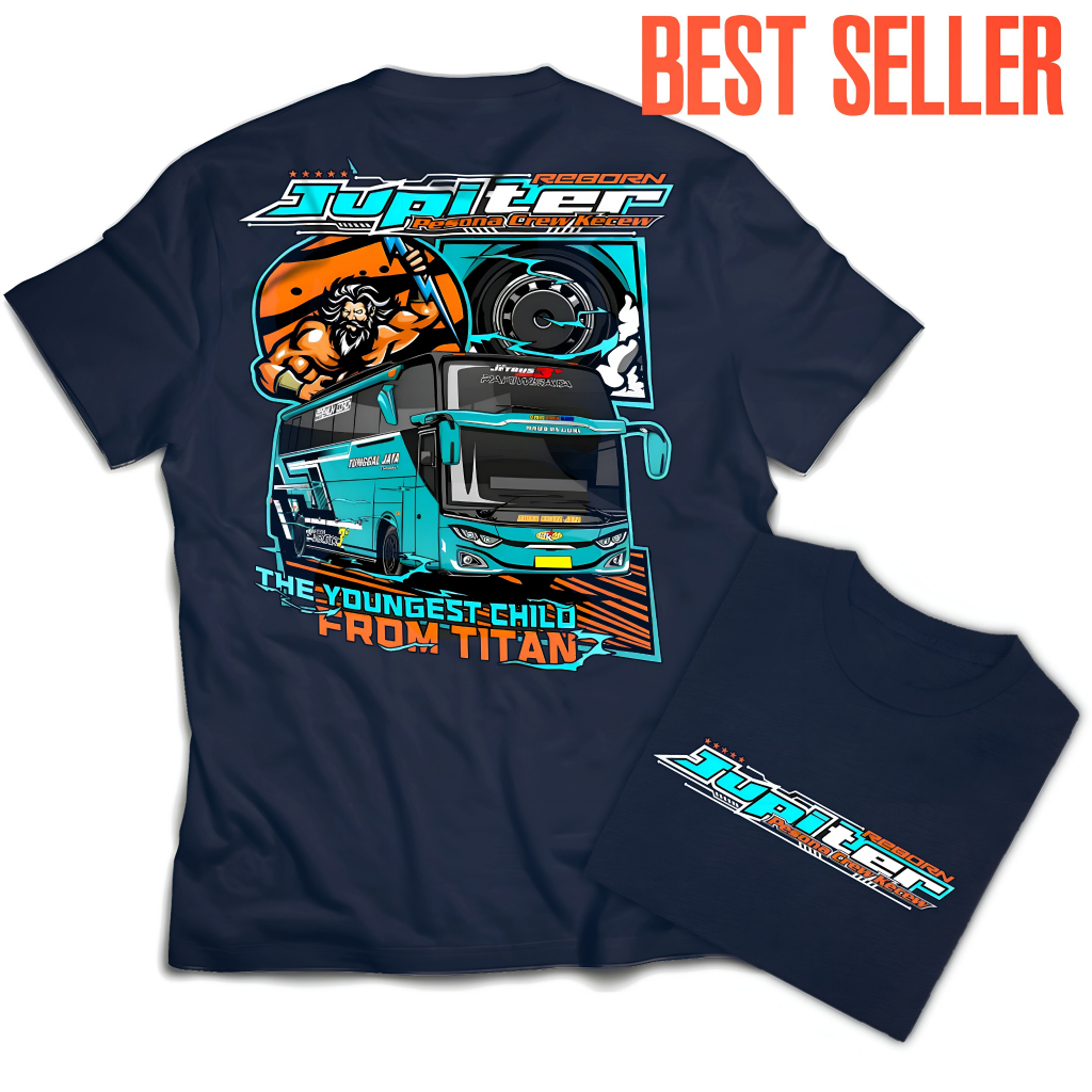 KAOS BUS MANIA JUPITER bahan cotton combad 24-30s