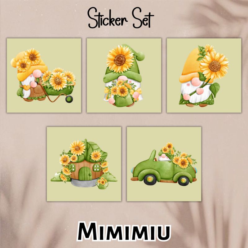 

[Mimimiu] sticker set garden gnome 3x3cm