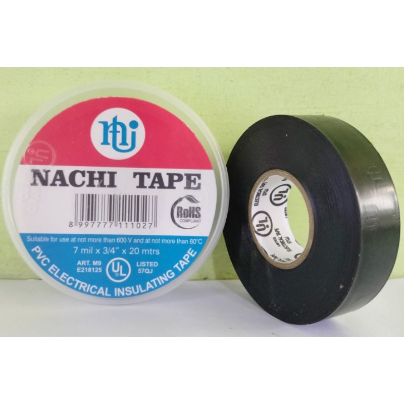 

NACHI TAPE Isolasi listrik (isolasi kabel) PVC Electrical Insulating tape 20 M