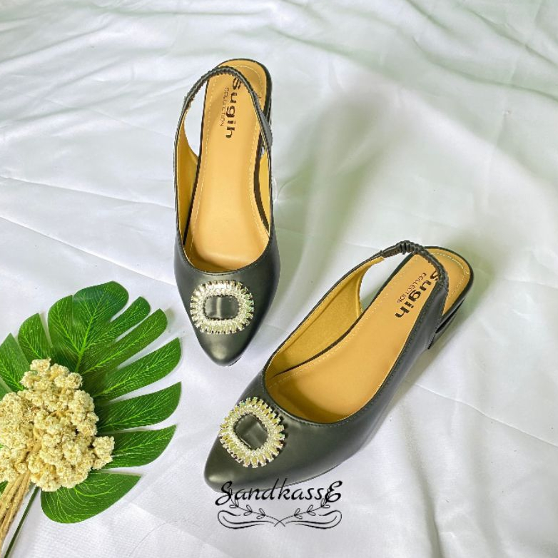 Sepatu Sandal Heels NARISA Zaina Hak 3 CM Tali Belakang - Heels Wanita Sol Karet NonSlip - Sandkasse