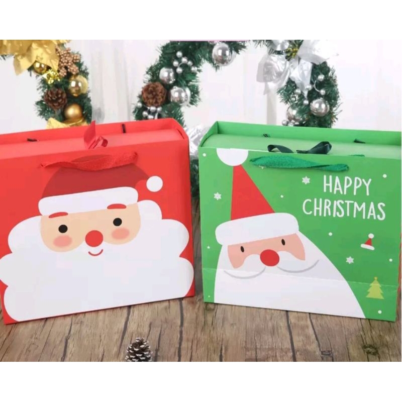 

( 1 pcs ) PAPERBAG NATAL MERRY CHRISTMAS GOODIE BAG NATAL MERAH HIJAU