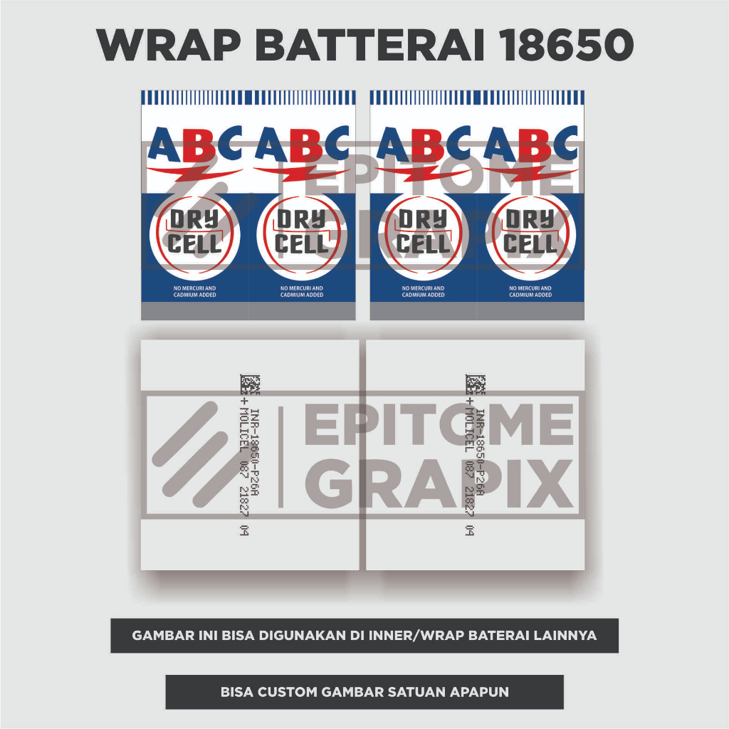 Wrap Skin Baterai 18650 - Pelindung Baterai  18650 ABC Dan Molicell (isi 1 pcs)