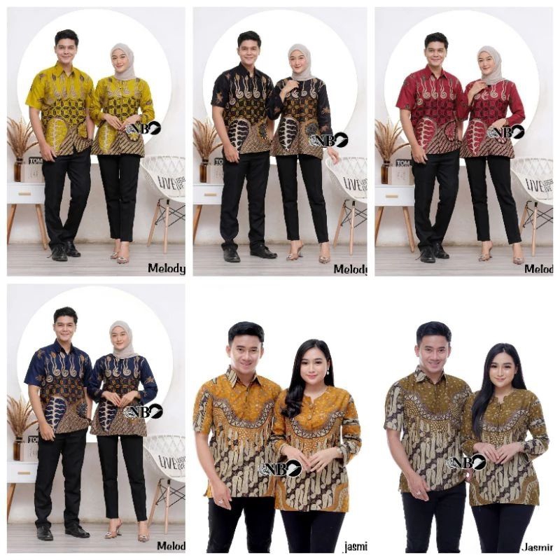 (BISA COD) PROMO SET BAJU BATIK COUPLE ATASAN BATIK COUPLE PAKAIAN BATIK COUPLE BAJU COUPLE BATIK BA