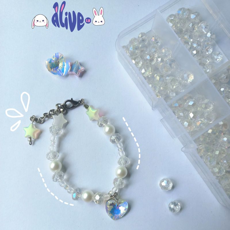 Gelang manik kristal | Beades bracelet krystal | Clear Crystal version | Aesthetic
