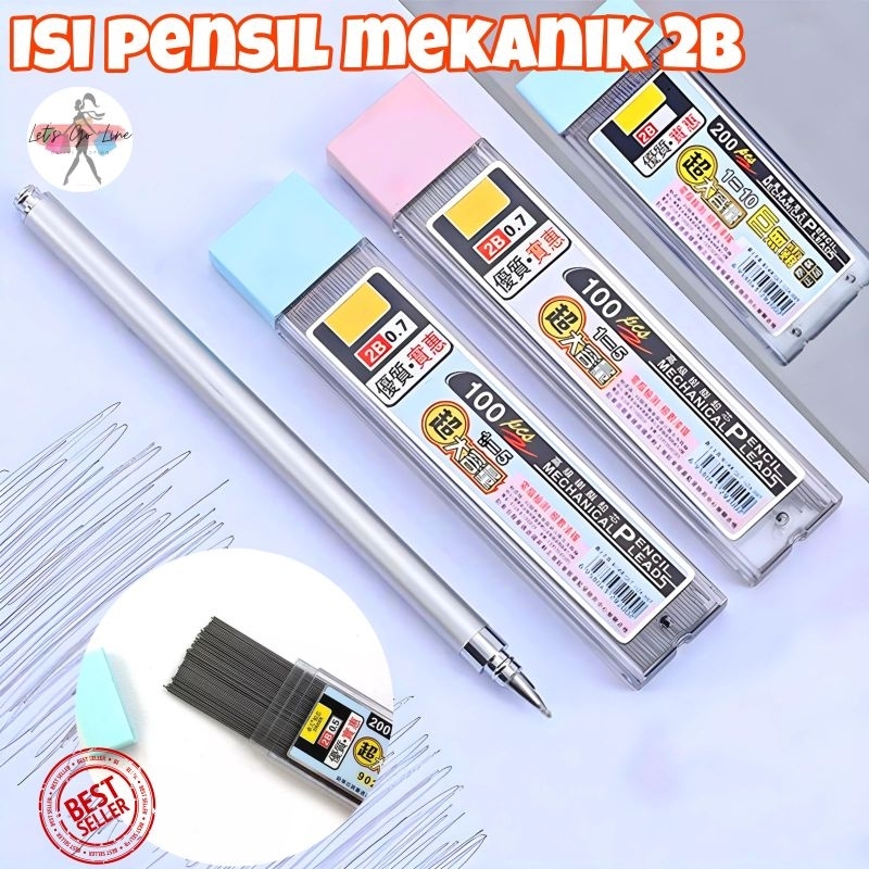 

Isi Pensil Mekanik 2B 0.5MM 100Pcs / Refill Pensil isi Ulang pensil cetrek / Isi ulang pensil Murah