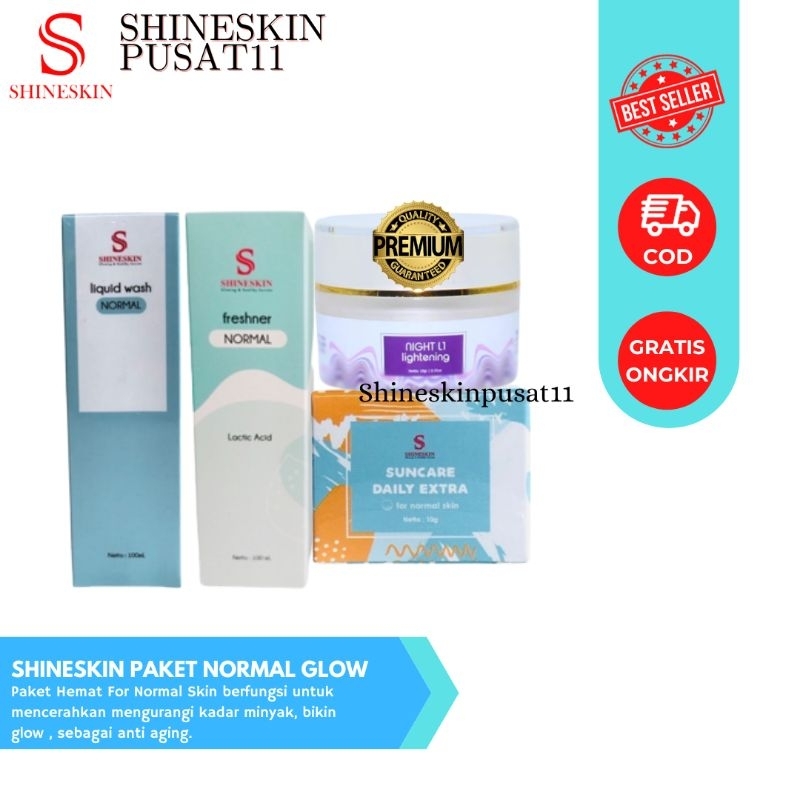 SHINESKIN PAKET NORMAL /Shineskin paket glowing /Shineskin normal glow/cream wajah/cream glowing