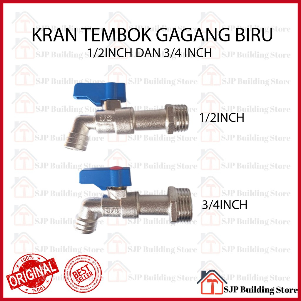 Kran Air Besi 3/4 Inci Keran l Tembok l Taman | Kran Tembok MODEL Onda 1/2" Body Panjang / Keran Air