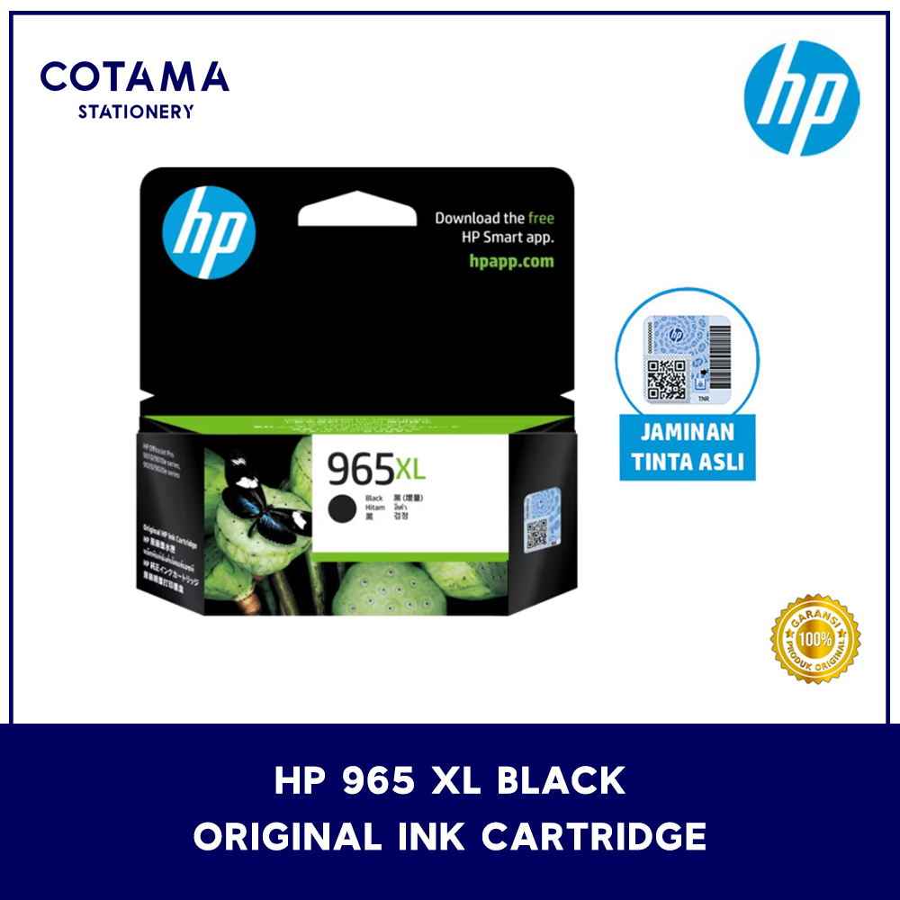Tinta Printer HP 965 XL Black Original Ink Cartridge (3JA84AA)