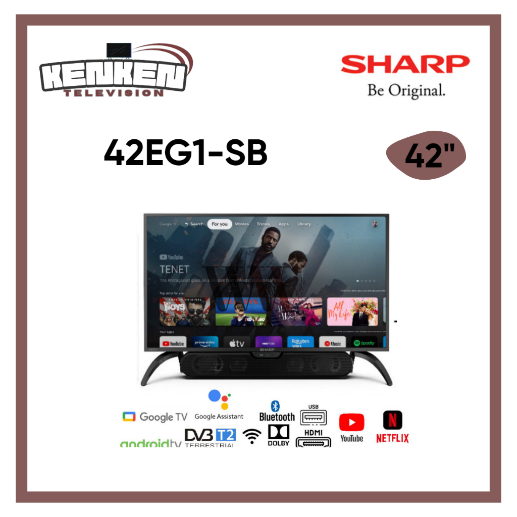 TV LED Android Sharp 42EG1SB LED Sharp 42 Inch Android Gogle TV Sounbar Sharp