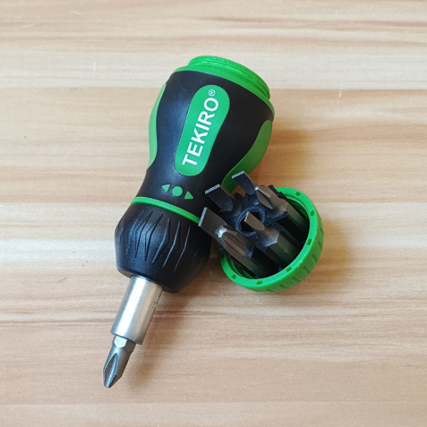 TEKIRO Obeng Set 7 in 1 / Obeng Ratchet Mini Set / Stubby Ratchet