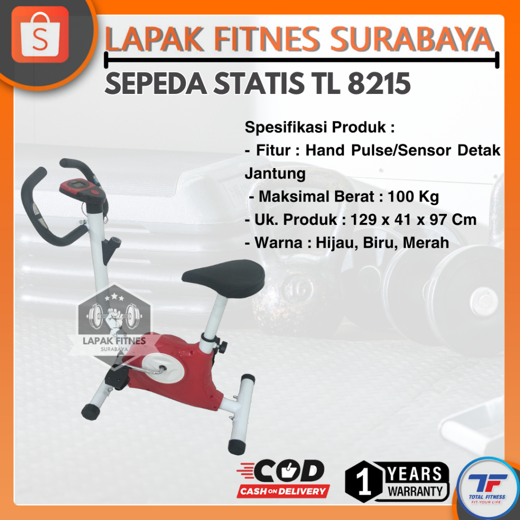 Alat Olahraga Fitness Sepeda Statis Belt TL-8215 Total Fitness Mini Bike
