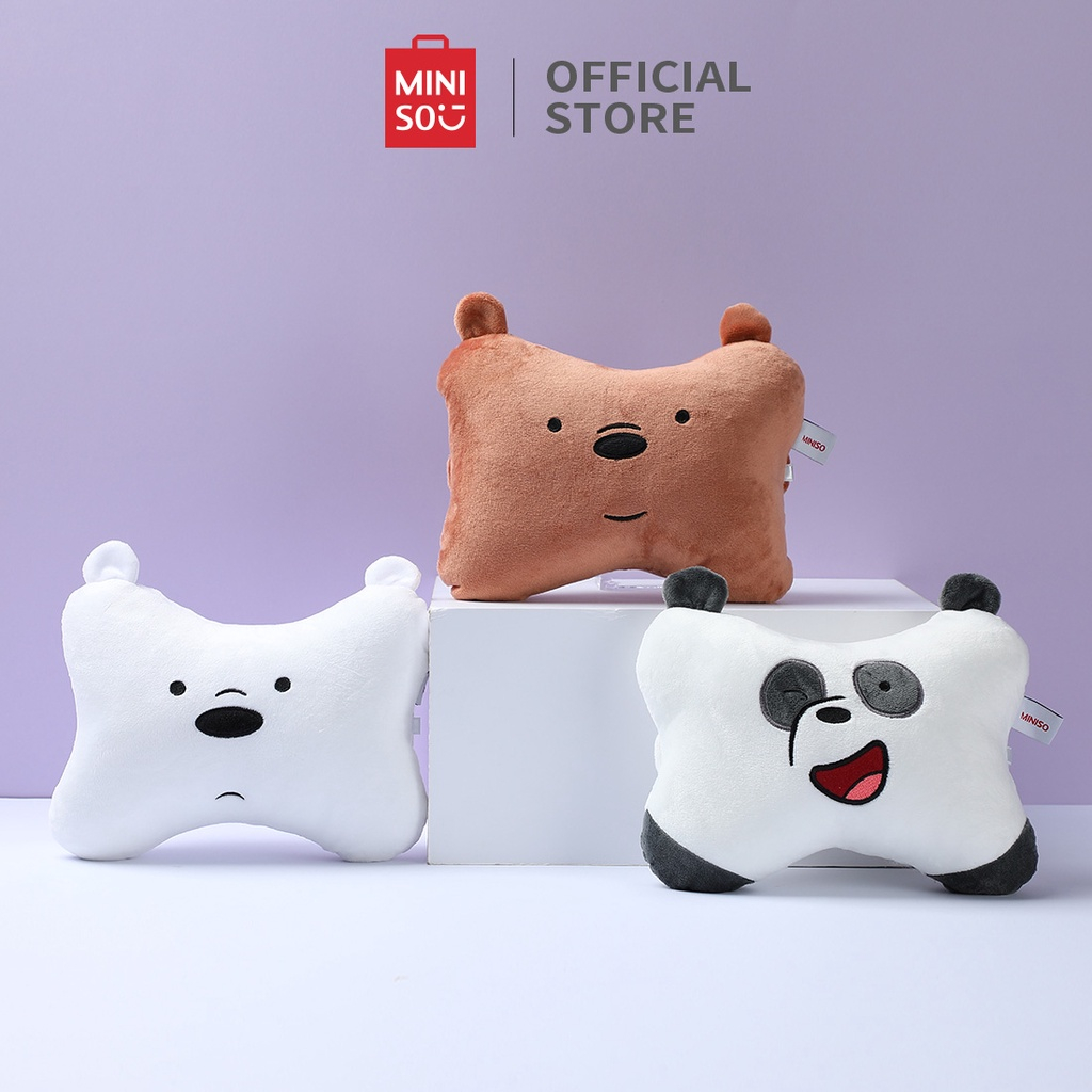 BONEKA BANTAL  We Bare Bears Buat Bantal Mobil Bantal Leher Mobil Bone-Pillow Karakter Lucu Bantal Sandaran Kepala Headrest